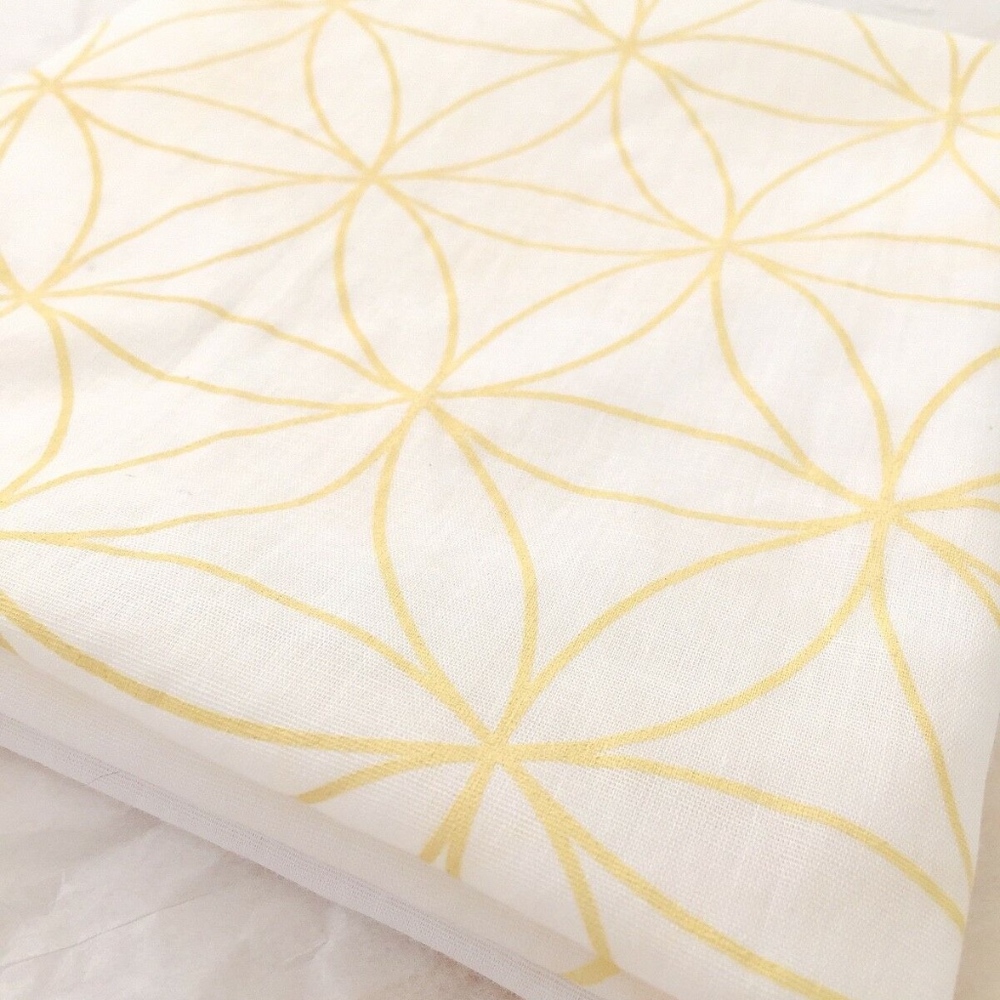 Flower of Life Gold Crystal Grid Cloth Hanging